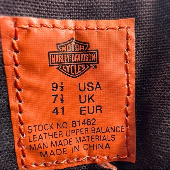 Harley Davidson Stacked Heel Short Brown Leather Boots 81462 size 9.5 - Picture 12 of 12